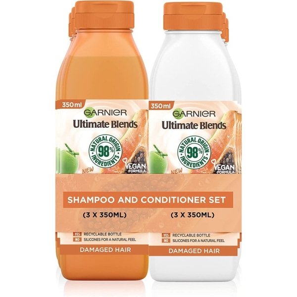 Garnier Ultimate Blends Hair Food Papaya Shampoo + Conditioner Damaged Hair 350ml